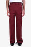 Gucci Burgundy Cotton GG Monogram Jacquard Pants Size 44 Mens