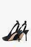 Miu Miu Dark Blue Denim Pointed Slingback Heels Size 38