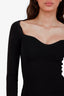 Nanushka Black Fitted Scalloped Neckline Long Sleeve Mini Dress Size XS