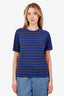 Miu Miu Blue/Yellow Striped Cotton T-Shirt Size XL
