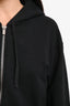 Miu Miu 2023 Black Logo Cropped Zip Up Hoodie Size L