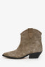 Isabel Marant Brown Suede Western Ankle Booties Size 36