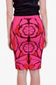 Alexander McQueen Pink Printed Fitted Midi Skirt Size S