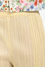 Pleats Please Issey Miyake Yellow Pleated Slim Fit Pants Size 2