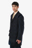 Etro Navy Check Wool Sport Coat Size L Mens