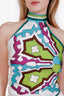 Gucci Purple/Green/White Silk Scarf Top Estimated Size S