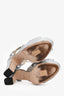 Jimmy Choo Silver Napa Leather 'Heloise' Platform Heel Size 40