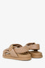 Fendi Beige Leather 'Feel' Sandals Size 38