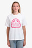 Louis Vuitton White/Pink Cotton Graphic Logo T-Shirt Size S
