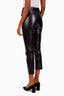 Anine Bing Black Vegan Leather Straight Leg Pants Size 38