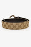 Gucci Brown Canvas Leather Bamboo GG Belt Size 75
