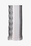 Missoni Black/White Chevron Printed Fringe Scarf