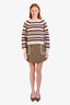 Fendi Brown Wool Mini Skirt with Gold-tone Buttons Size 38