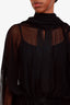 Norma Kamali Black Sheer Deep V Neck Mini Dress Size XS