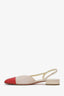 Pre-loved Chanel™ Pink Leather Cap Toe Slingback Sandals Size 36.5