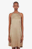 Brunello Cucinelli Bronza Silk Halter Midi Dress Size XS