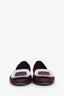 Roger Vivier Purple Satin D'Orsay Crystal Embellished Flats Size 35.5
