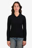 Sandro Black Ribbed Long Sleeve Polo Shirt Size 4