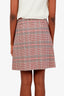 Akris Punto Beige/Multicolour Plaid Tweed Knee Length Pocket Detail Skirt Size 8