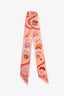 Hermès Pink Silk Dessert Print Twilly