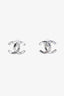Pre-loved Chanel™ 2009 Silver Tone Baguette Crystal CC Stud Earrings