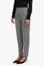 Balenciaga Black/White Checkered Wool Blend High-Waisted Pants Size 36