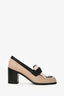 Hermès Black/Beige Leather 'Royal' Heeled Loafers Size 36.5