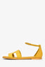 Hermès Yellow Lizard Leather Santorini Sandals Size 36