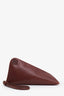 Loewe Burgundy Leather Embossed Anagram Logo Triangular Pouch
