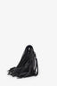 Prada Black Glace Calf Fringe Etiquette Bag with Strap