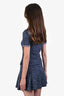 Thom Browne Navy Cotton Check Short Sleeve Top + Pleated Skirt Set Size 36