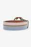 Gucci Blue Leather Canvas GG Belt Size 85