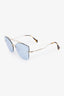Miu Miu Gold Tone Frame Gradient SMU52S Butterfly Sunglasses