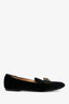 Salvatore Ferragamo Black Velvet Tortoise Bow Loafers Size 7