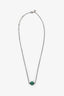 David Yurman Sterling Silver Diamond & Malachite Solari Pendant Necklace