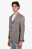 Pal Zileri Grey/Blue Cashmere & Silk Single Breasted Blazer Size 48 Mens