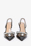 Mach & Mach Grey PVC Crystal and Pearl Mules Size 40