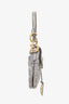 Christian Dior 2021 Grey Oblique Embroidery Saddle Bag