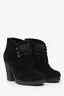 Prada Black Suede Lace Up Ankle Boots Size 5