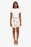 LoveShackFancy White Lace Bead Embellished Mini Skirt Size 2