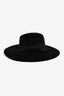 Gucci Black Angora Wide Brim Hat Size M