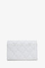Pre-loved Chanel™ White Caviar Leather Quilted Flap Card Holder Wallet