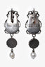 Alexander McQueen Silver Toned Green/Purple June Bug Drop Earrings