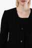 Veste boutonnée en tweed souple en laine noire Gucci taille 38