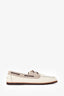 Brunello Cucinelli 2022 White Leather Suede Distressed Boat Shoes Size 45 Mens