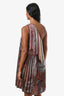 Missoni Multicolour Metallic Fringe One Shoulder Mini Dress Size 40