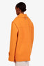 Gucci Orange Quilted Lined Double Breasted GG Button Peacoat Estimated Size L