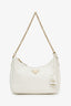 Prada White Saffiano Leather Re-Edition Shoulder Bag with Strap