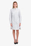 Rag & Bone White/Navy Striped Cotton 'Lucia' Mini Shirt Dress Size M