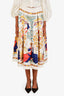 Hermès Vintage White/Multicolour Silk Liberty Printed Skirt Size 38